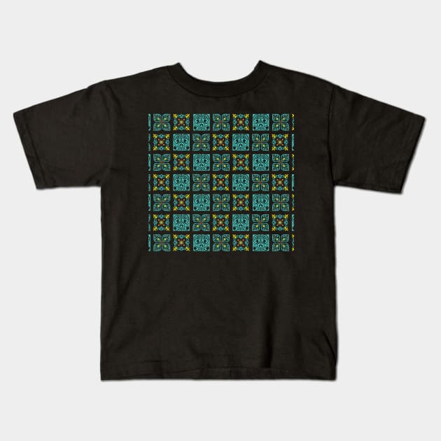 Portuguese blue tile pattern Kids T-Shirt by SamridhiVerma18